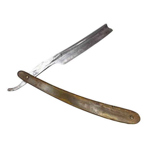 Vtg 1" Wide Blade Joseph Elliot Straight Razor Made In England Horn Handle READ - Picture 2 of 7